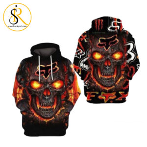 Fox Racing Skull Orange 3D Hoodie SeratyArt
