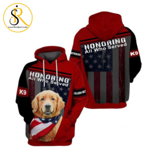 Golden Retriever K9 3D Hoodie SeratyArt