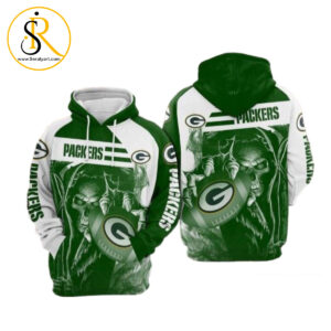 Green Bay Packers Ncaa Football Skull Death Hold Logo Green Bay Packers 3D Hoodie SeratyArt