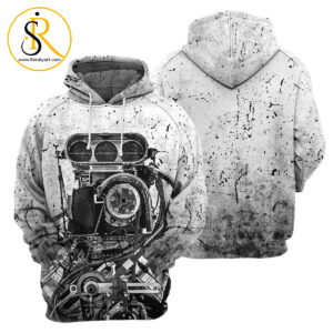 Grey Drag Racing 3D All Over Printed Shirt SeratyArt