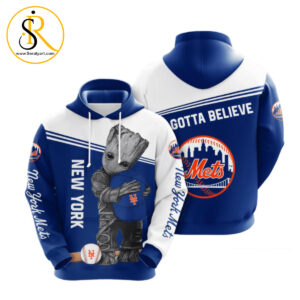 Groot Hold New York Mets 3D Hoodie SeratyArt