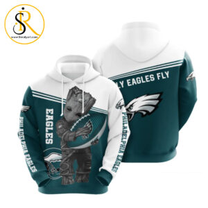 Groot Hold Philadelphia Eagles 3D Hoodie SeratyArt