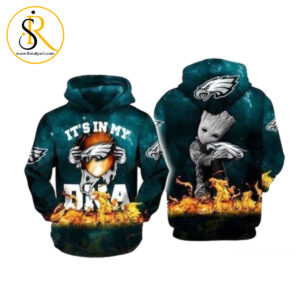 Its My Dna Philadelphia Eagles Baby Groot Ripped 3D Hoodie SeratyArt