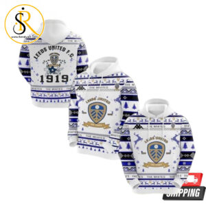 Leeds United Fc 1919 The Whites Ugly Christmas 3D Hoodie SeratyArt