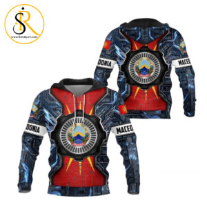 Macedonia Technology 3D Hoodie SeratyArt