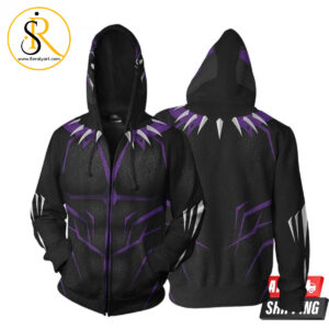 Marvel Comics Black Panther Purple Cosplay 3D Hoodie SeratyArt