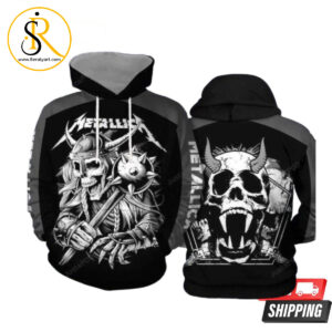 Metallica Skull Combatant Metallica Metallica 3D Hoodie SeratyArt