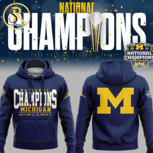 Michigan Wolverines Football National Championship Hoodie Blue SeratyArt