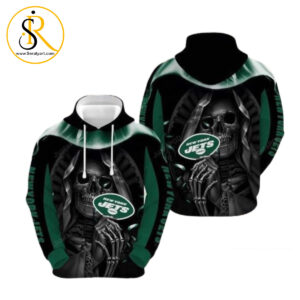 New York Jets Nfl Football Skull Hold Logo New York Jets New York Jets 3D Hoodie SeratyArt