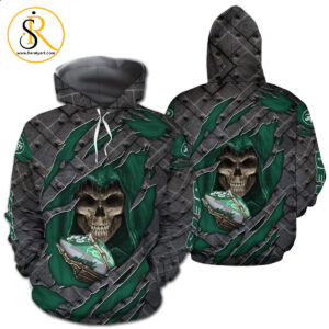New York Jets Skull Cracked Metal 3D Hoodie Zip Hoodie, Nfl 3D All Over Print Hoodie For Fans SeratyArt