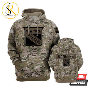 New York Rangers Camouflage Veteran 3D Hoodie SeratyArt