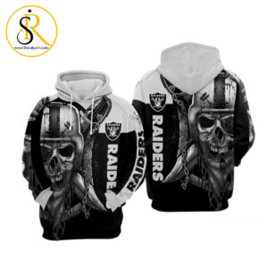Oakland Raiders Nfl Football Black White Oakland Raiders Oakland Raiders 3D Hoodie SeratyArt