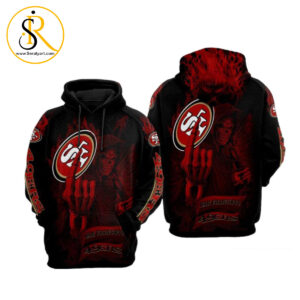 San Francisco 49Ers Nfl Football Skull Smoke Red San Francisco 49Ers 3D Hoodie SeratyArt
