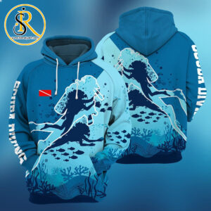 Scuba Diving Female Design 3D All Over Printed Shirt SeratyArt