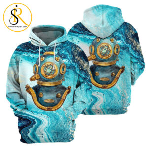 Scuba Diving Helmet 3D All Over Printed Shirt SeratyArt