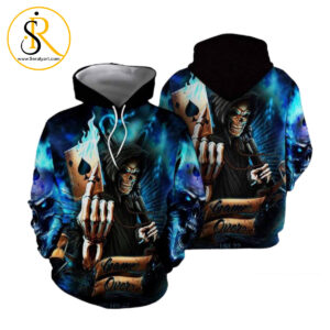 Skull Poker 3D Hoodie SeratyArt