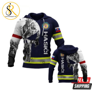 Slovak Firefighter Blue 3D Hoodie SeratyArt