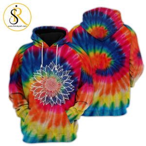 Sunflower Tie Dye 3D All Over Printed Shirt SeratyArt